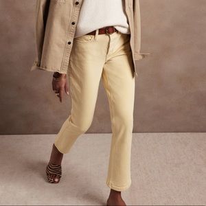 NWT BANANA REPUBLIC HIGH RISE ORGANIC COTTON STRAIGHT FIT JEAN - BUTTON FLY